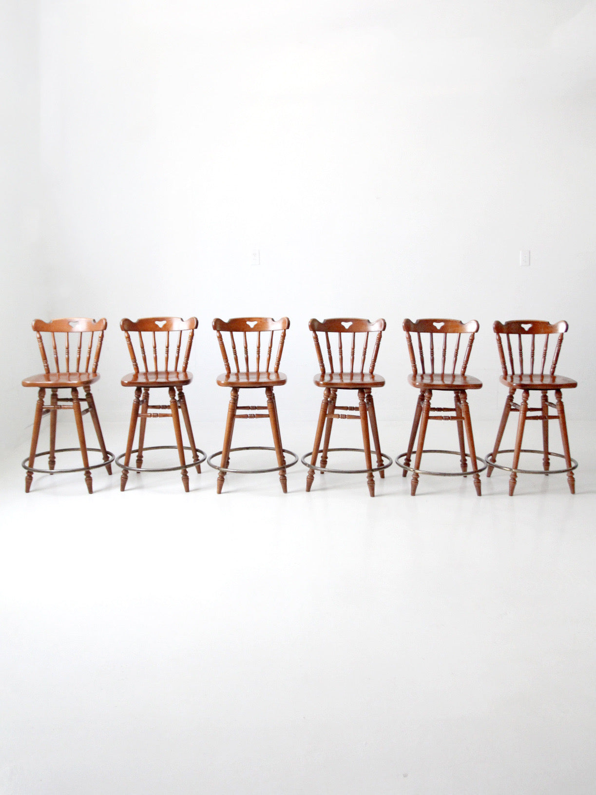 mid-century Tell City swivel counter stools