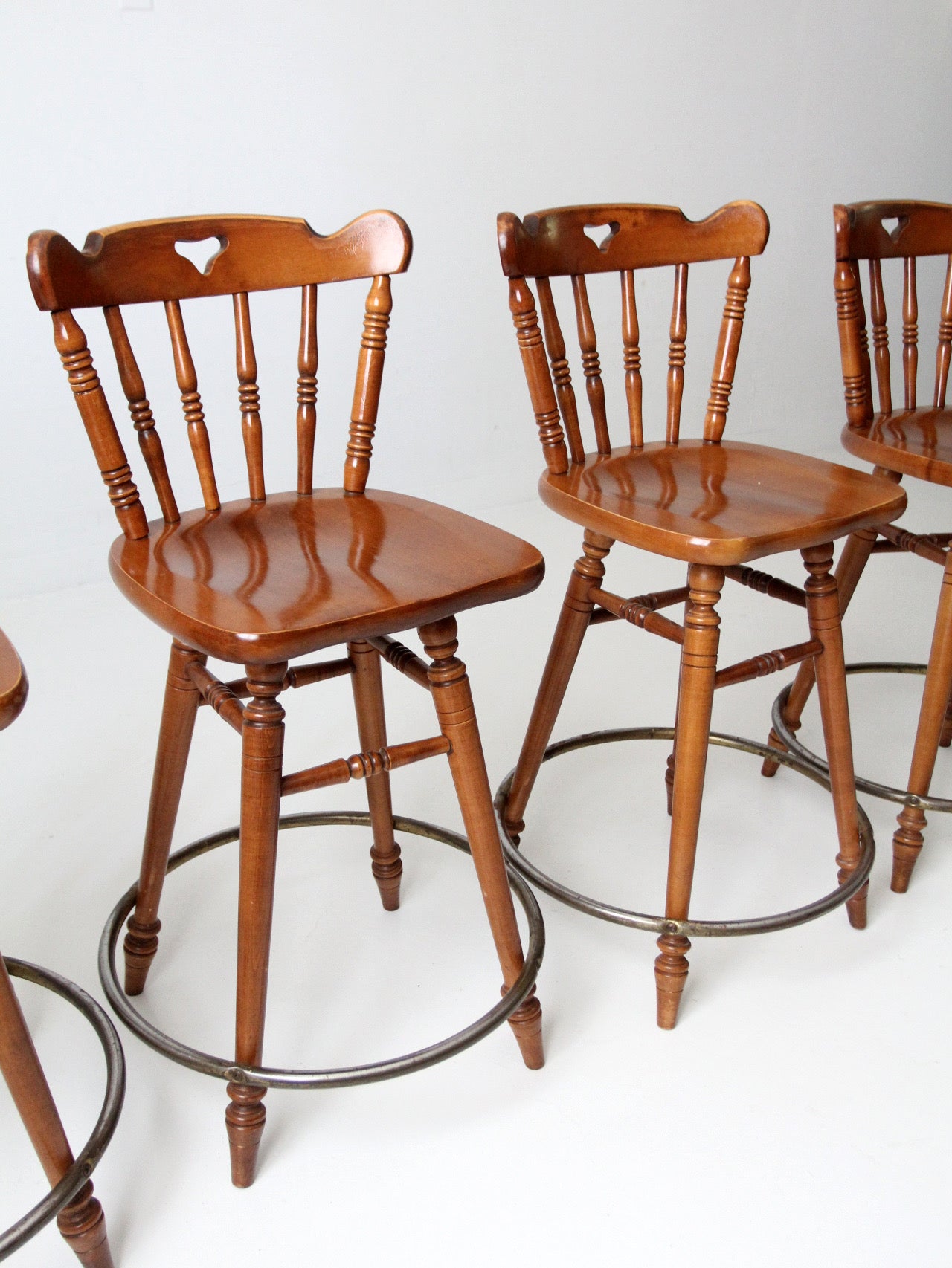 mid-century Tell City swivel counter stools