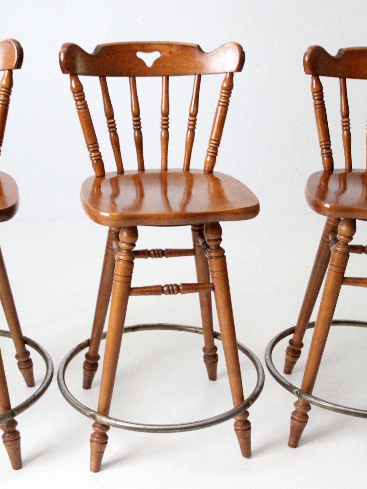 mid-century Tell City swivel counter stools