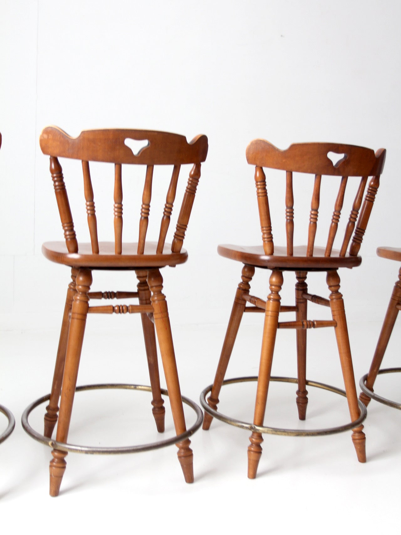 mid-century Tell City swivel counter stools