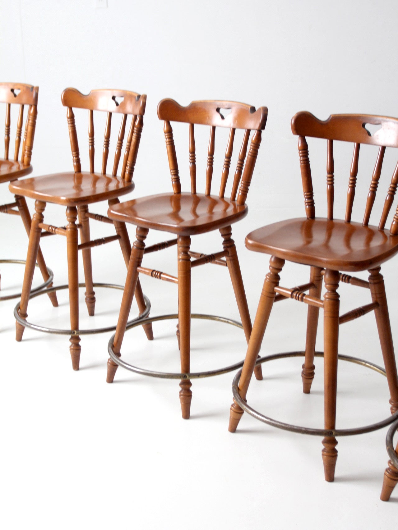 mid-century Tell City swivel counter stools