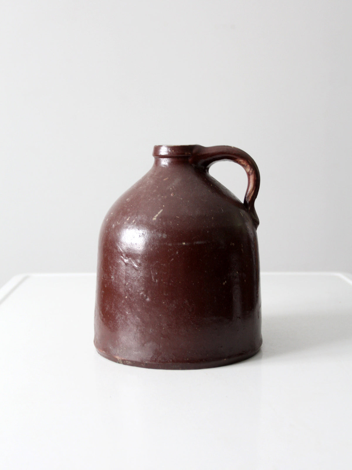 antique stoneware jug | brown glazed pottery crock