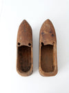 antique primitive wooden clogs