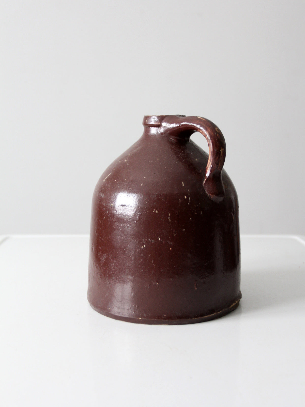 antique stoneware jug | brown glazed pottery crock