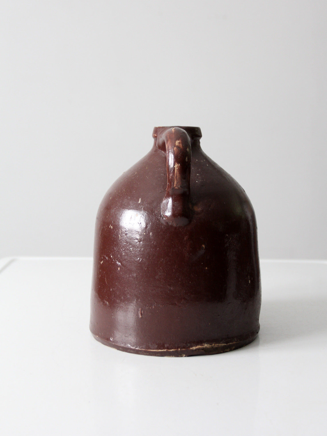 antique stoneware jug | brown glazed pottery crock