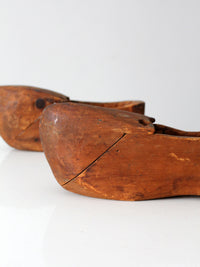 antique primitive wooden clogs