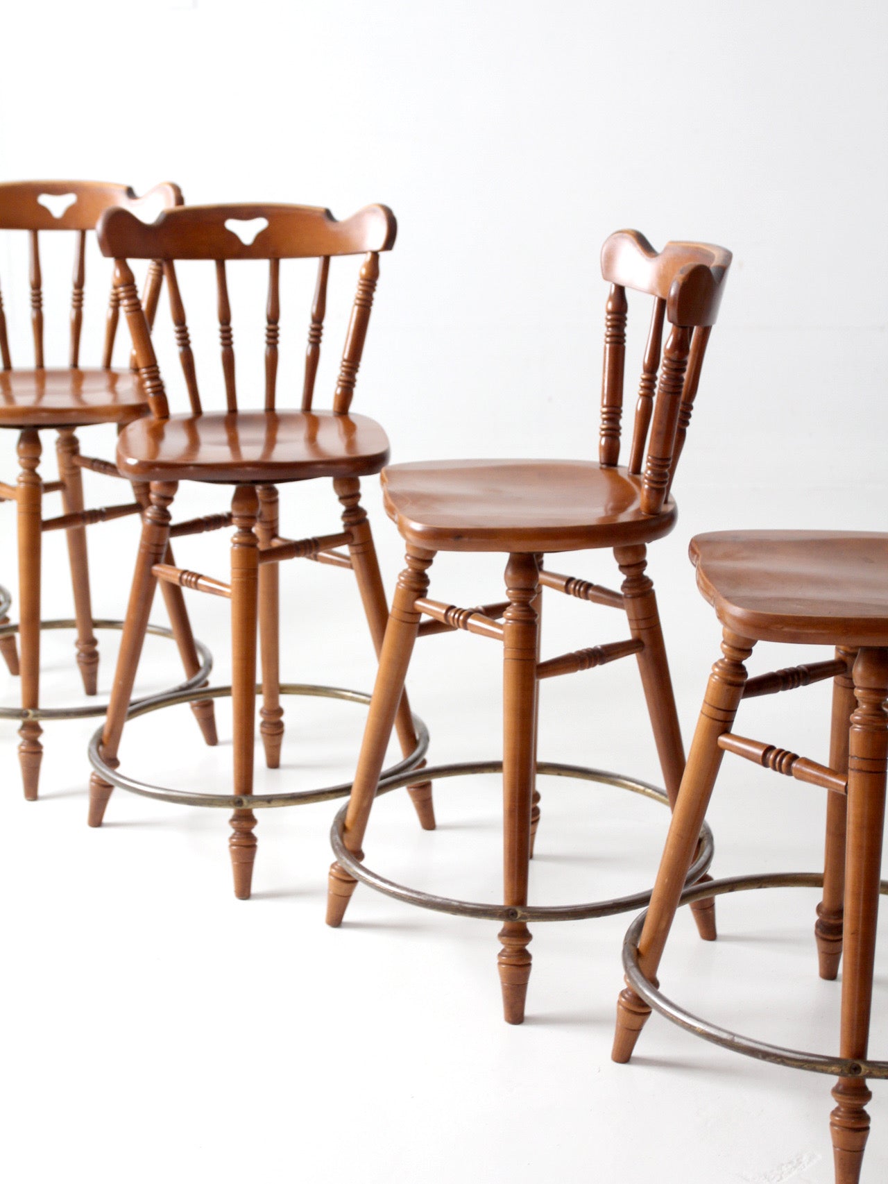 mid-century Tell City swivel counter stools