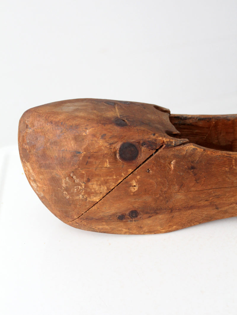 antique primitive wooden clogs