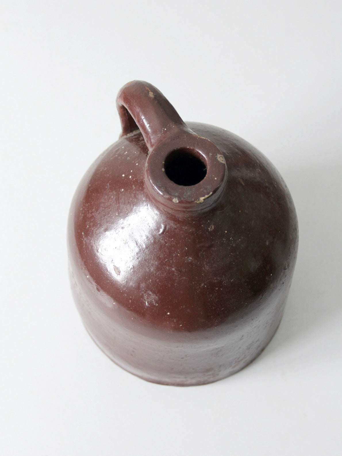antique stoneware jug | brown glazed pottery crock