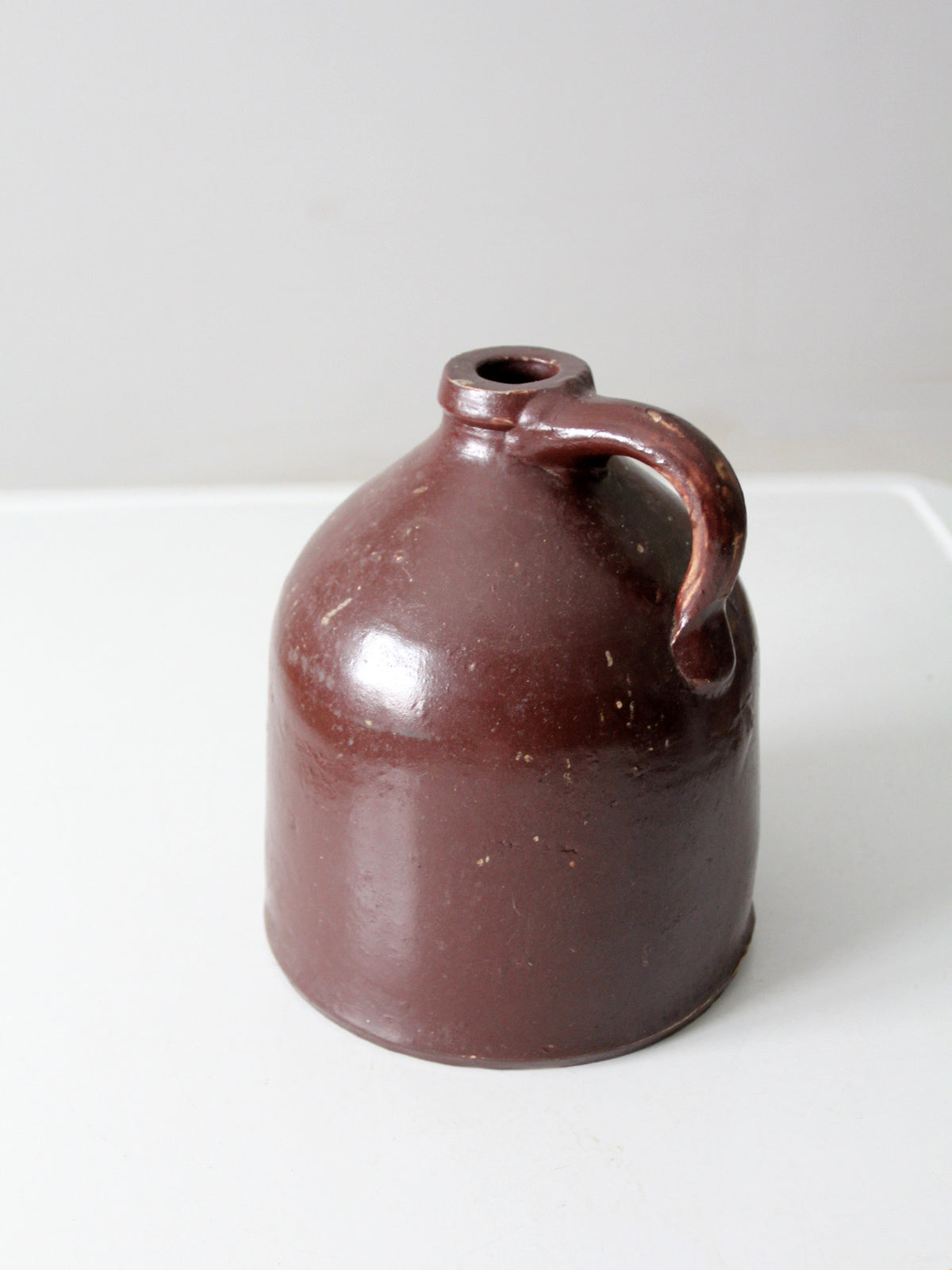 antique stoneware jug | brown glazed pottery crock