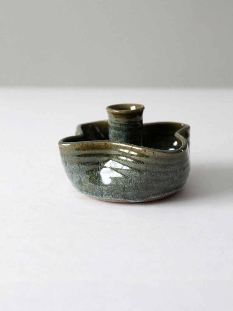vintage studio pottery candlestick holder
