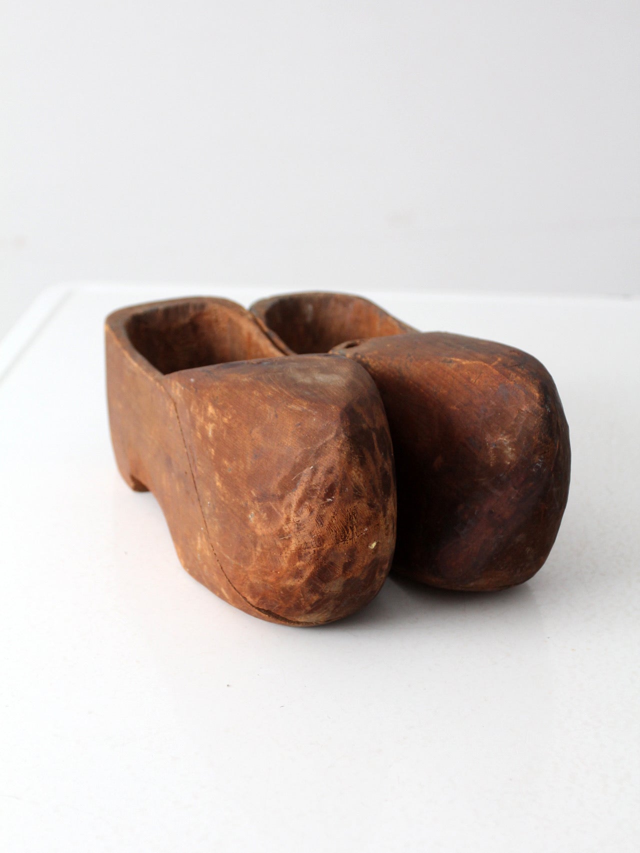 antique primitive wooden clogs