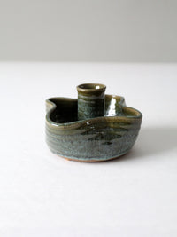vintage studio pottery candlestick holder
