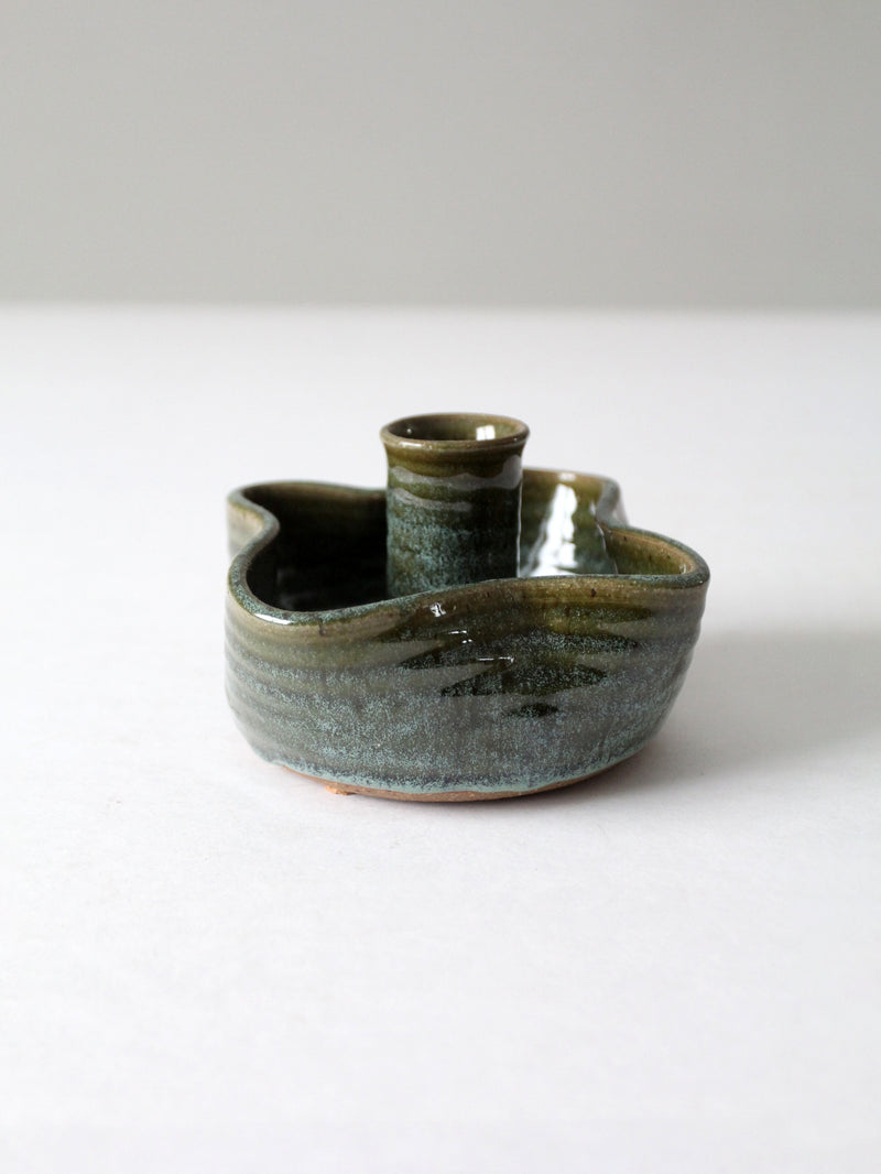 vintage studio pottery candlestick holder