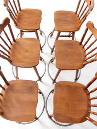 mid-century Tell City swivel counter stools