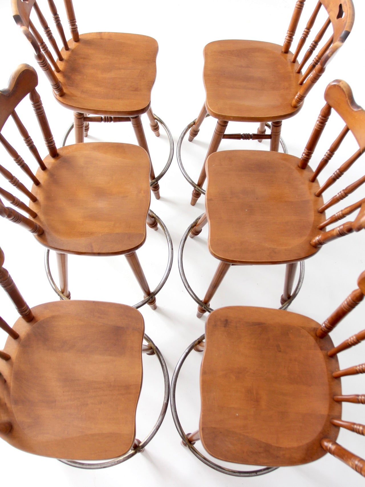 mid-century Tell City swivel counter stools
