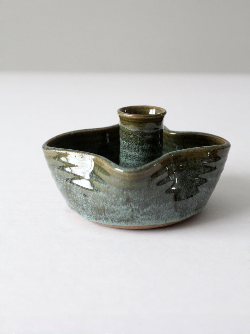 vintage studio pottery candlestick holder