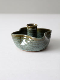 vintage studio pottery candlestick holder