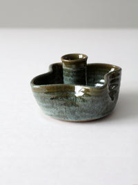 vintage studio pottery candlestick holder