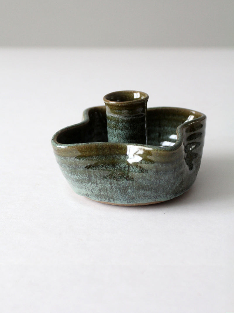 vintage studio pottery candlestick holder