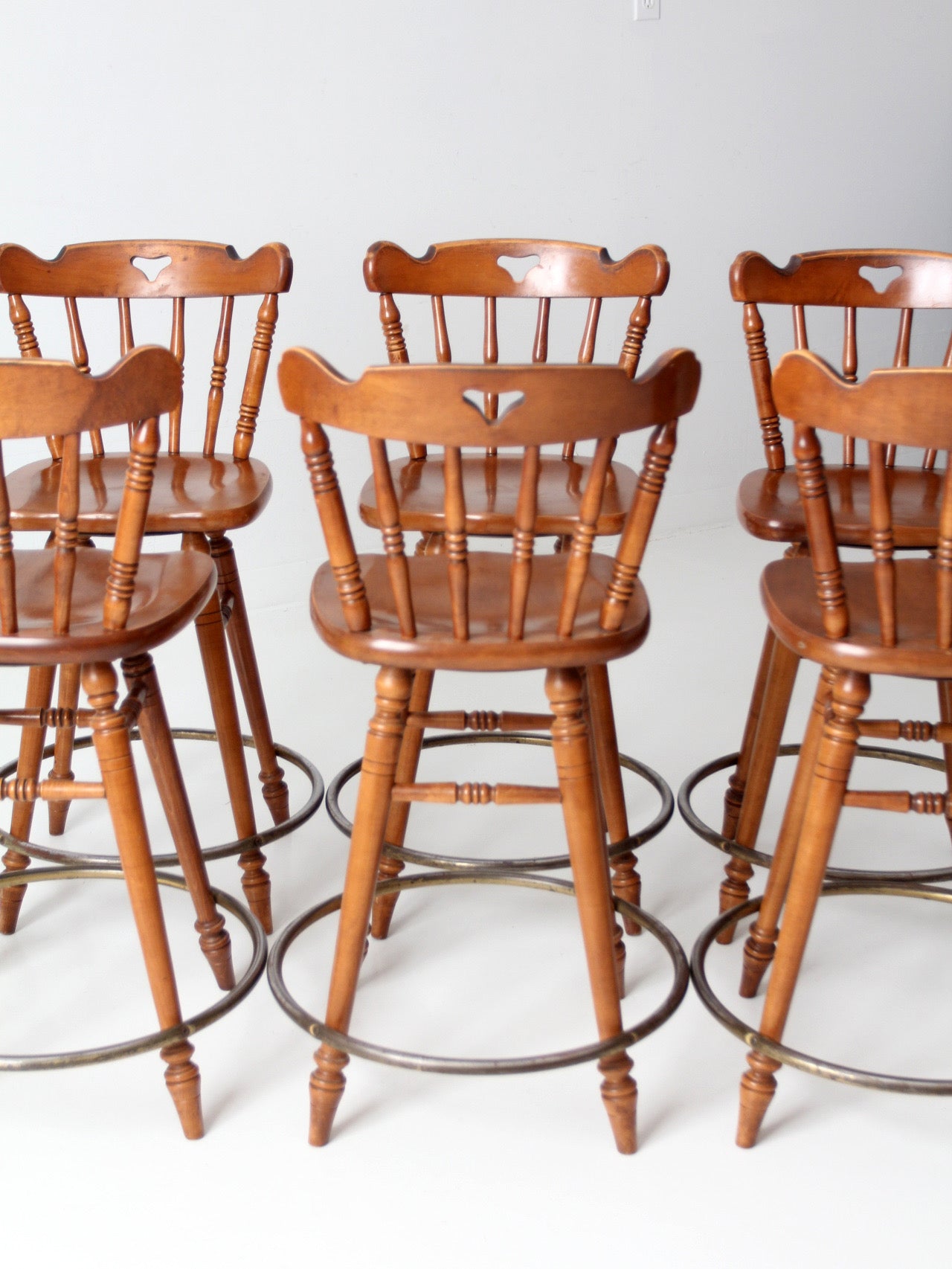mid-century Tell City swivel counter stools