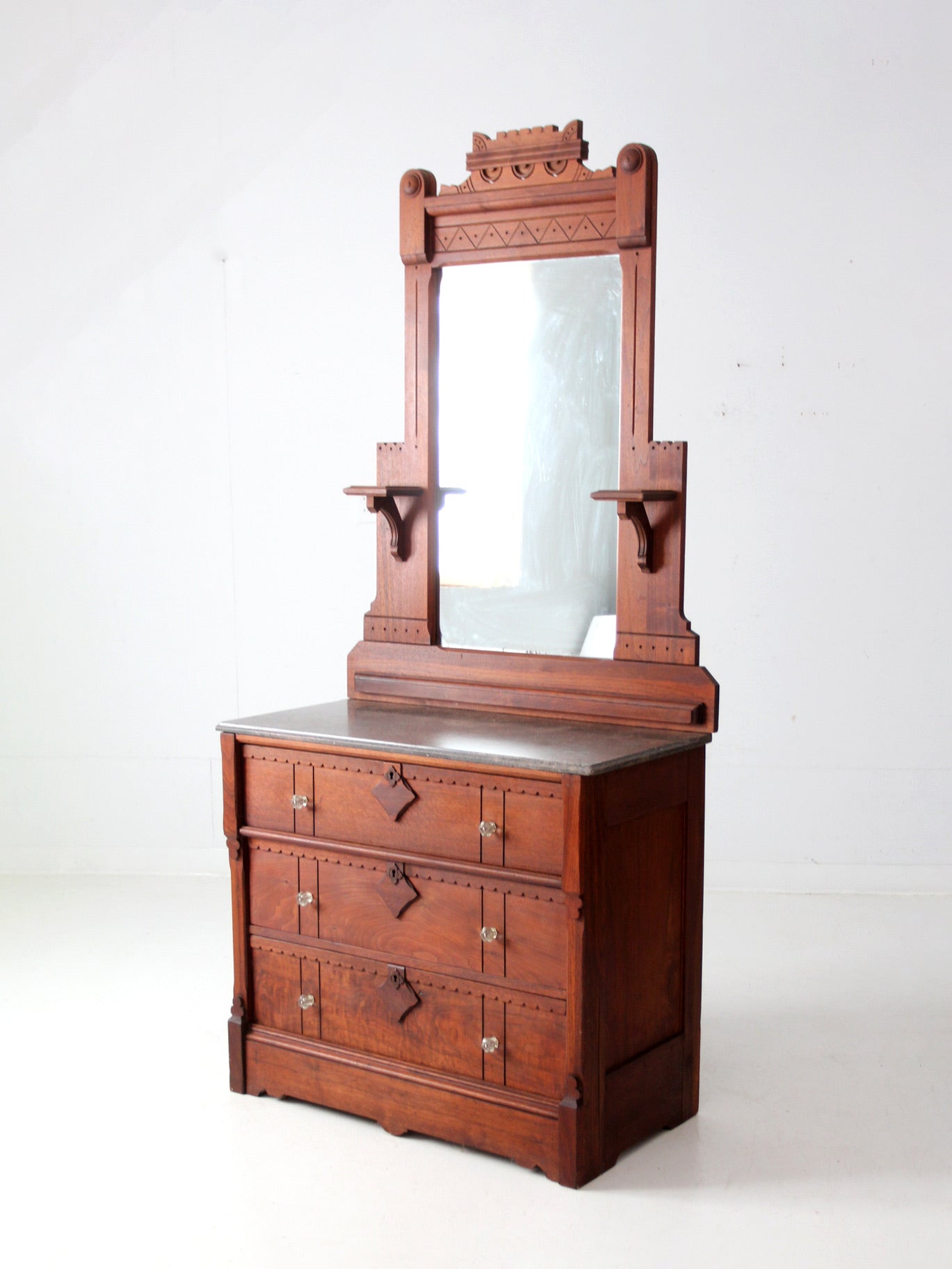 vintage marble top dresser with mirror antique Victorian dresser with mirror – 86 Vintage