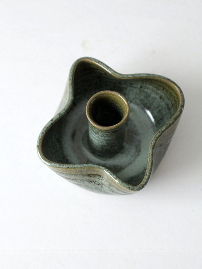 vintage studio pottery candlestick holder