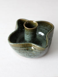 vintage studio pottery candlestick holder