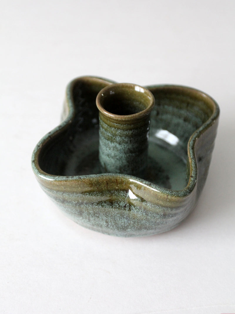 vintage studio pottery candlestick holder