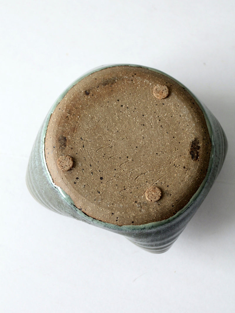 vintage studio pottery candlestick holder