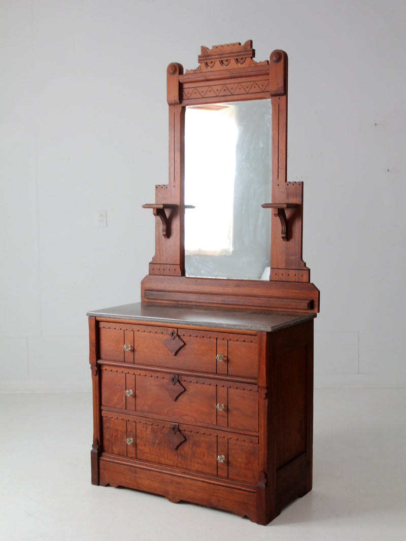 antique Victorian dresser with mirror
