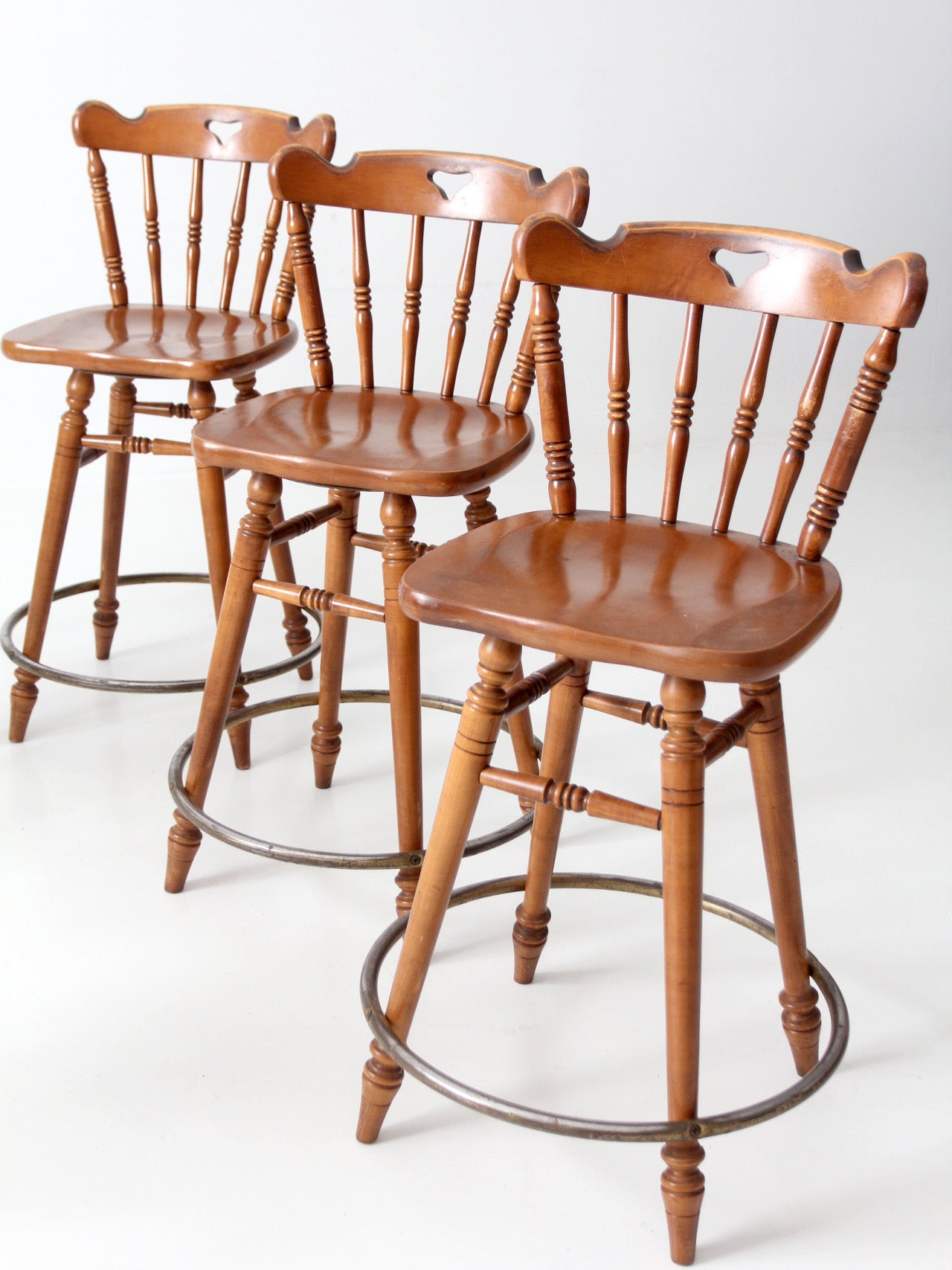 mid-century Tell City swivel counter stools