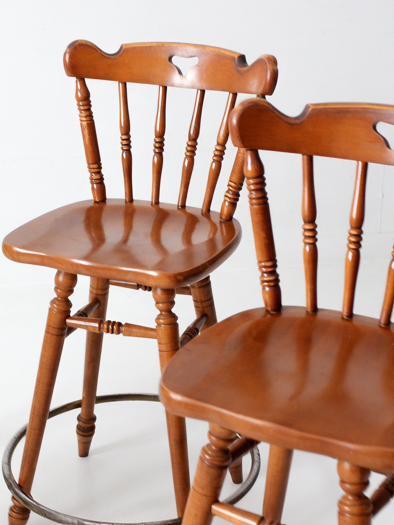 mid-century Tell City swivel counter stools