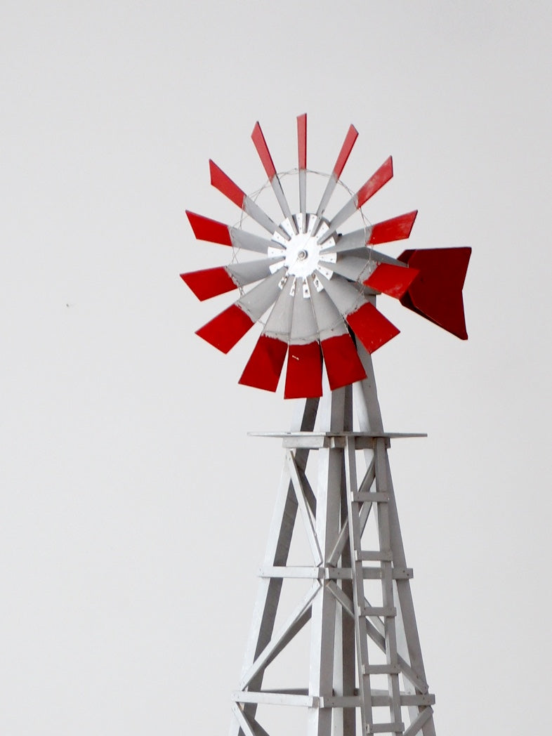 large vintage wood windmill garden sculpture