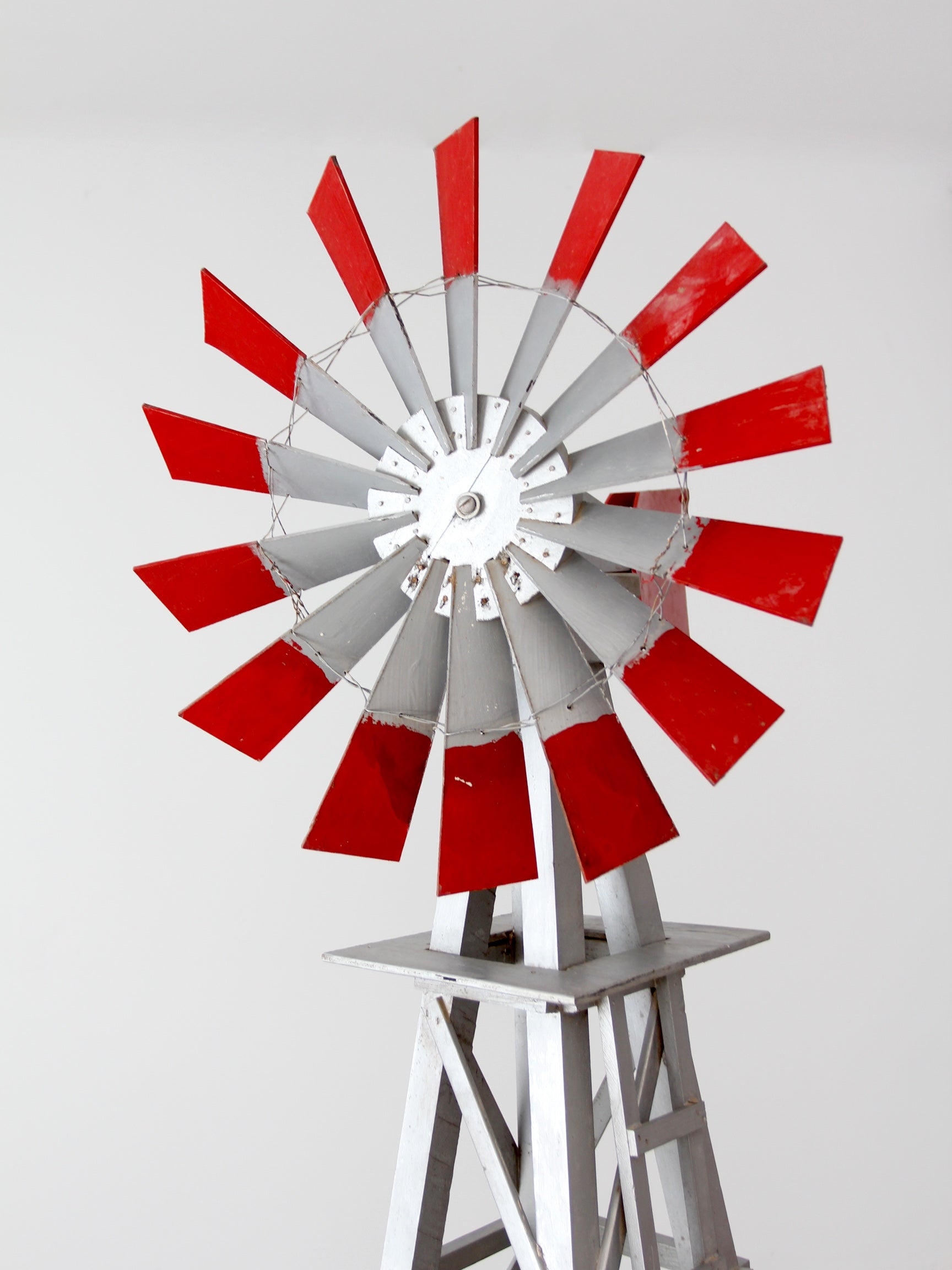 large vintage wood windmill garden sculpture