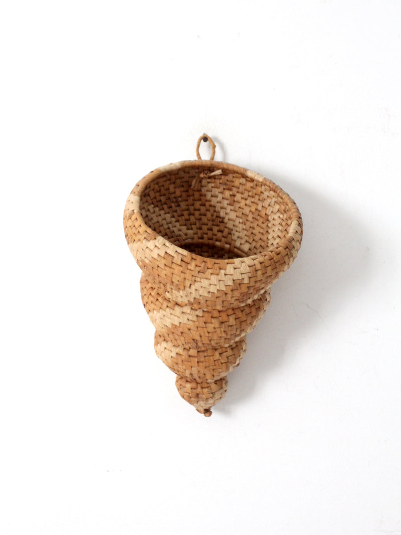 vintage hanging spiral basket