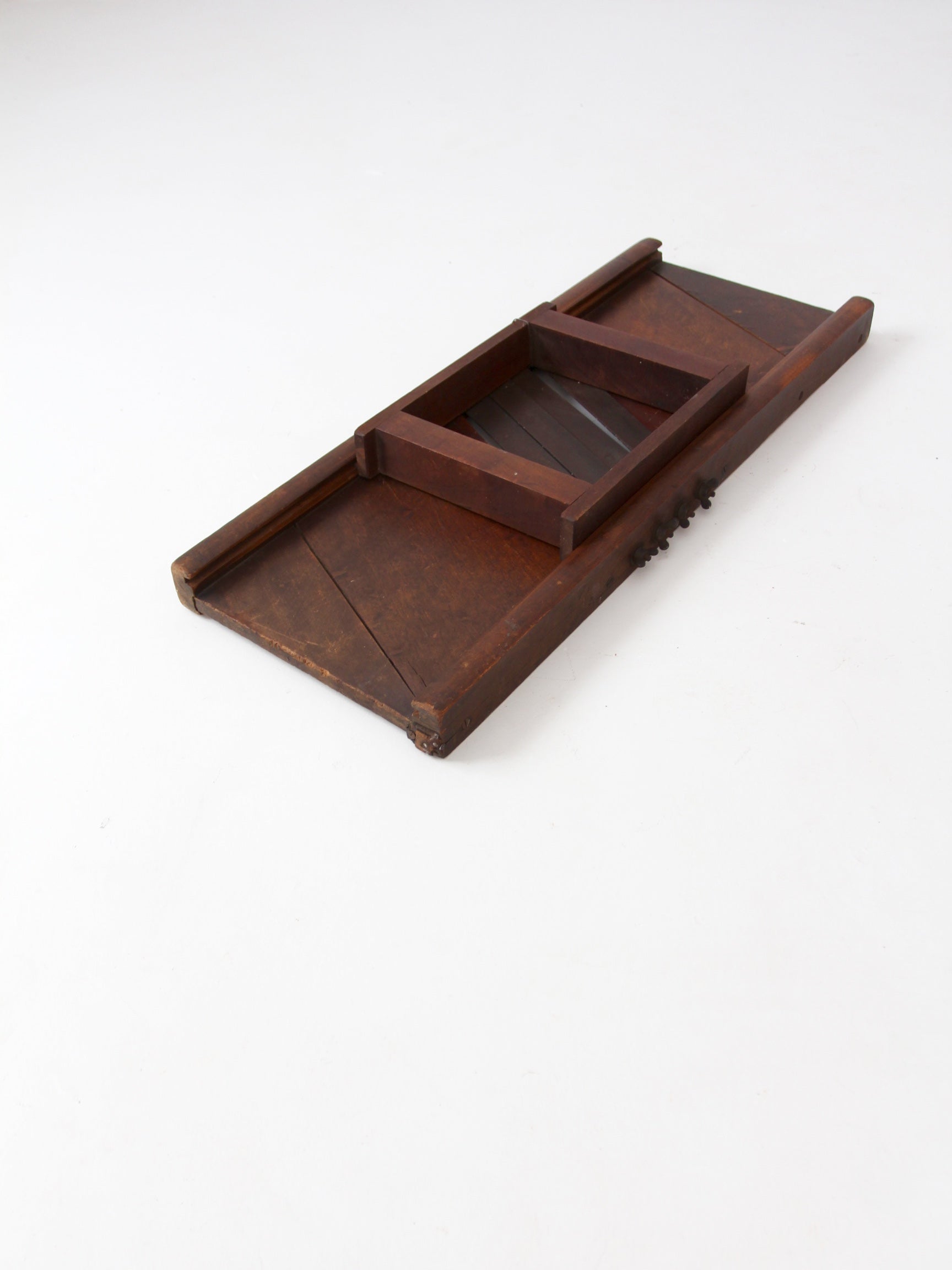 large antique wood kitchen mandolin slicer