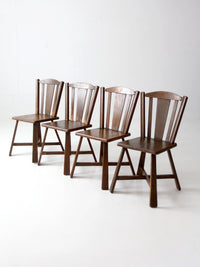 mid-century folk wood dining chairs | set of 4