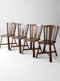 mid-century folk wood dining chairs | set of 4