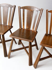 mid-century folk wood dining chairs | set of 4