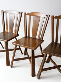 mid-century folk wood dining chairs | set of 4