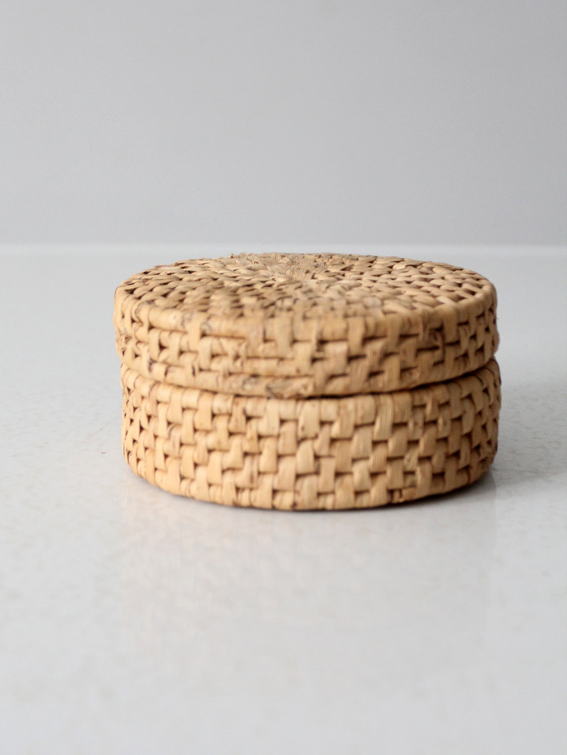 vintage woven coasters set with box