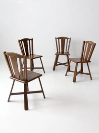 mid-century folk wood dining chairs | set of 4