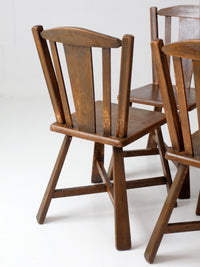 mid-century folk wood dining chairs | set of 4