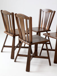mid-century folk wood dining chairs | set of 4