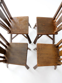 mid-century folk wood dining chairs | set of 4