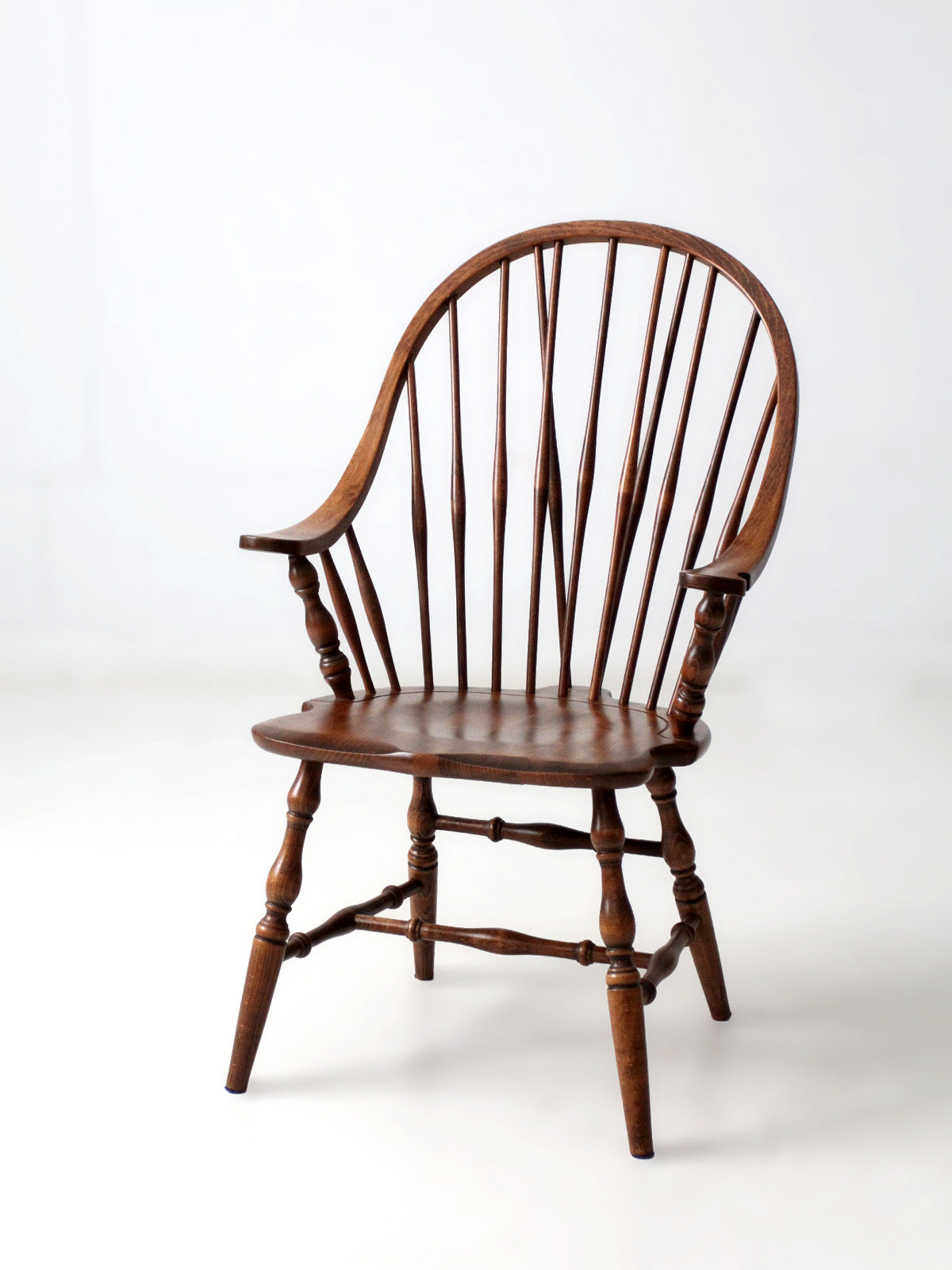 antique American Windsor brace-back armchair