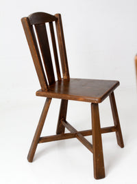 mid-century folk wood dining chairs | set of 4