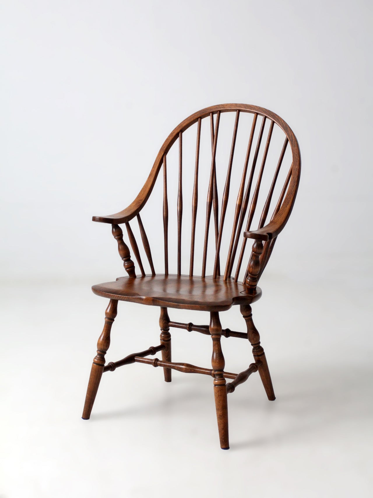 antique American Windsor brace-back armchair