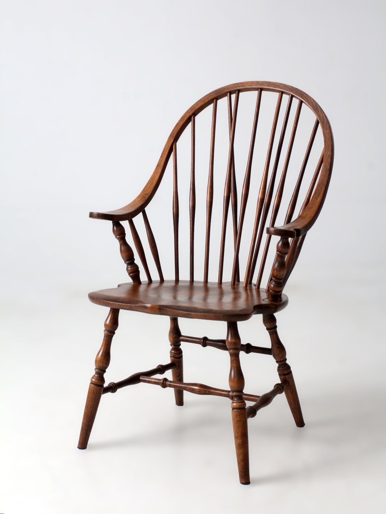 antique American Windsor brace-back armchair